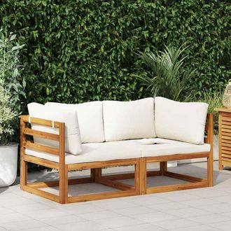 vidaXL Sof&aacute;s De Esquina Modulares 2 Uds Con Cojines Tela Blanco Crema Vidaxl