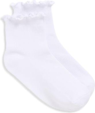 Stems Billie Ruffle Mid Crew Socks in White at Nordstrom