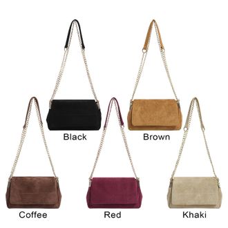 Generic Cymwer Faux Suede Stylish Satchel Bag with Chain Underarm Bag for Women Party (Black)