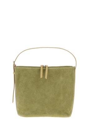 A.P.C. Green Vera Suede Shoulder Bag