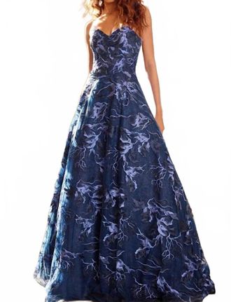Jovani Elegant A-Line Gown In Navy