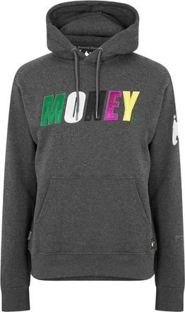 Money Clothing Heren Satijnen Hoodie met lange mouwen (Houtskool)