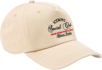 Iceberg Cotton Gabardine Baseball Cap - Heren - Petten - Beige - ONE Size - Katoen - Accessoires