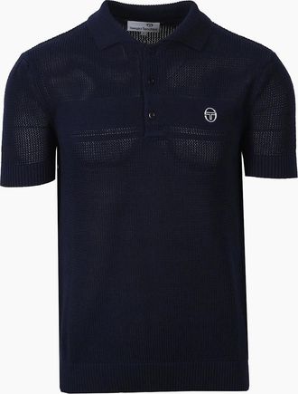 Sergio Tacchini Mens SERGIO TACCHINI SABINO KNITTED POLO SHIRT MARITIME BLUE - Black - Size: 42