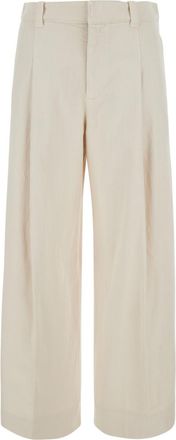 Brunello Cucinelli Off White Regular Pleated Pants