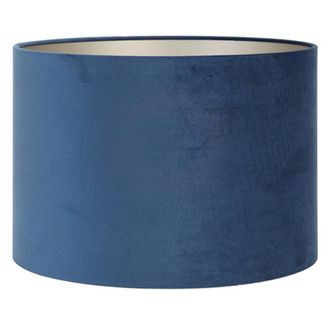 Light & Living Pantalla De L&aacute;mpara - Velours - Azul - Textil - - Light&living