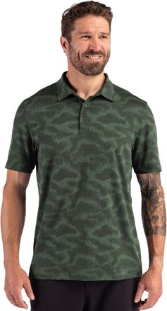Cutter & Buck Coastline Recycled Double Peached Camo Print Mens Polo