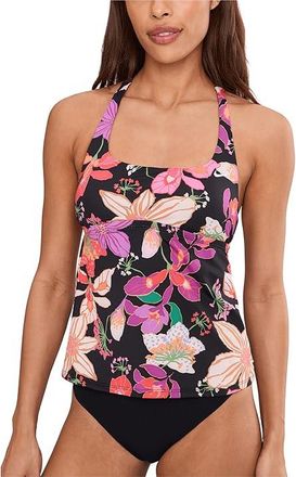 Nike Hot House Floral Square Neck Tankini Womens Swimwear Black : LG, Polyester/Spandex