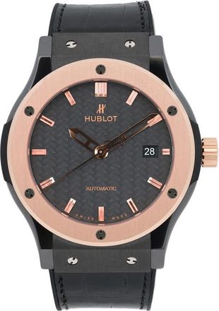 Hublot Pre-owned Hublot Classic Fusion Ceramic King Gold Black Carbon Fiber Dial Mens Watch 542.CO.1780.RX