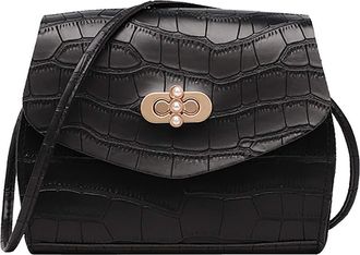 Generic Ladies Bag Shoulder Bag Handbag Messenger All- Fashion Bag Lunch Bag with Shoulder Strap (Black, One Size)