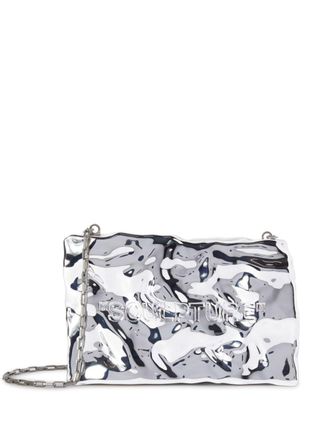 Off-white Clutch goffrata Crushed Sculpture - Argento