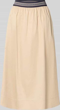 White Label Midirock mit elastischem Bund in Sand, Gr&ouml;&szlig;e 34