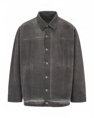 Rick Owens Jumbo Worker Washed Organic Cotton Denim Jacket