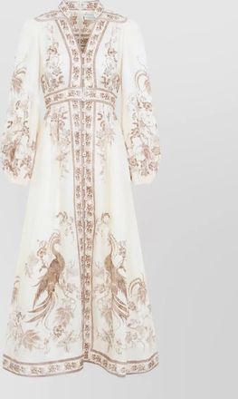 Zimmermann indra plunge midi dress floral print