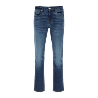 7 For All Mankind Straight Jeans, male, Blue, Size: W38 Slimmy Tapered
