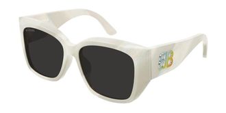 Balenciaga BB0445SK Asian Fit 003 Womens Sunglasses White Size 56