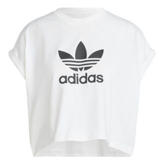 adidas (WMNS) adidas Adicolor Classics Short Trefoil T-Shirt Asia Sizing White Black IC5467