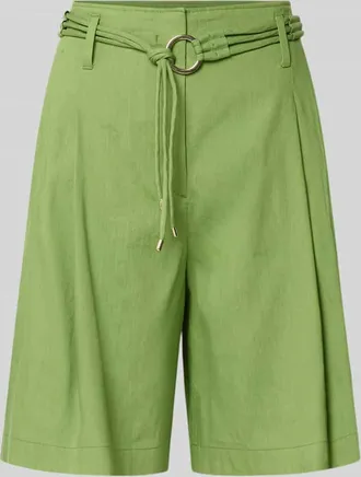 Marc Cain Wide Fit Shorts aus Leinen-Mix mit Viskose-Anteil in Grass, Gr&ouml;&szlig;e 34