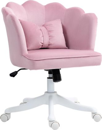 HOMCOM Armless Desk Chair Home Office Chair w/ Wide Seat Tilt Function - Pink | TJ Hughes