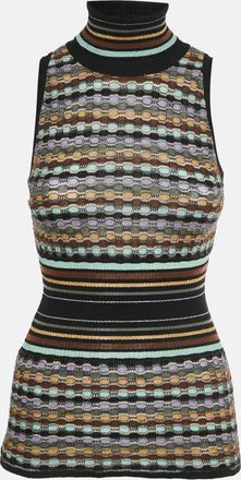 M Missoni Black Lurex Knit Sleeveless Top