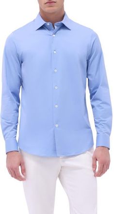 Bugatchi James OoohCotton Button-Up Shirt in Air Blue at Nordstrom, Size Xx-Large