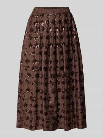 Max Mara Ausgestellter Midi-Rock aus reiner Baumwolle in Dunkelbraun, Gr&ouml;&szlig;e XS