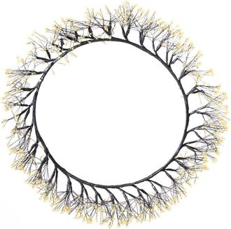 Beliani Corona De Navidad Para Interior Y Exterior Accesorio Decorativo Navide&ntilde;o Iluminaci&oacute;n Led Metal Negro Muggan