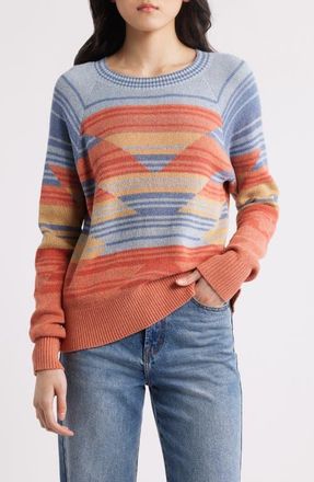 Pendleton Raglan Sleeve Cotton Sweater in Indigo Rust Heather at Nordstrom, Size X-Small