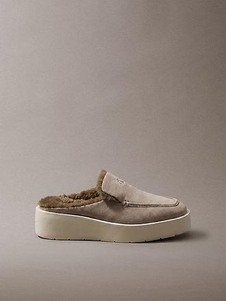 Calvin Klein Mules Con Plataforma De Ante Y Piel Sint&eacute;tica