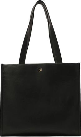 Kazar Grote zwarte leren tote tas schoudertas - Dames - Shoppers - Zwart - ONE Size - Leer - Tassen