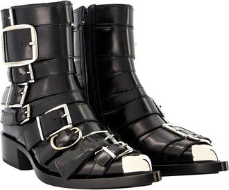 Alexander McQueen Womens Leather Boxcar Boot (Authentic Pre-Loved)