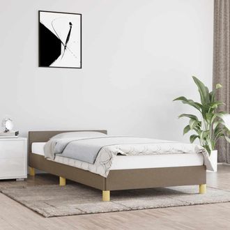 vidaXL Estructura De Cama Con Cabecero Sin Colch&oacute;n Tela Taupe 80x200cm Vidaxl