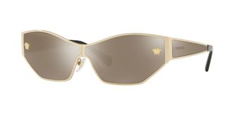 Versace Light Brown Mirror Gold Cat Eye Ladies Sunglasses VE2205 12525A 67
