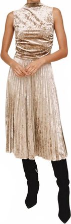 Bella Dahl Clean Waist Pleated Skirt In Mocha Softee