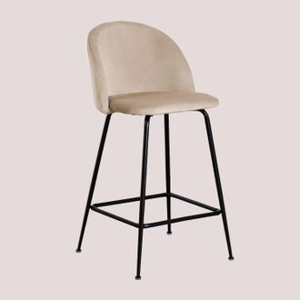 Sklum Pack De 2 Taburetes Altos En Terciopelo Kana Design Sklum Negro