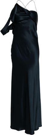 Michelle Mason crisscross-back silk dress - women - Silk - 10 - Blue