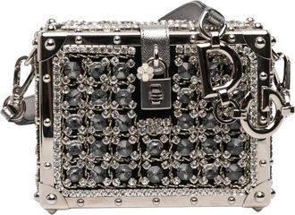 Dolce & Gabbana Pre-owned Jeweled Box Bag - Dames - Vintage Mini Tas - Zwart - ONE Size - Leer - Vintage