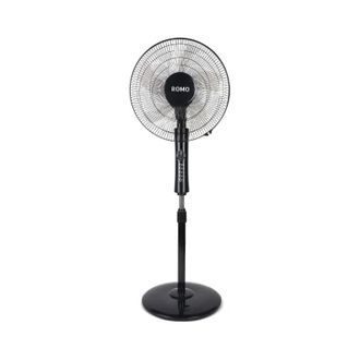 Romo Ventilador De Pie 60w Con 3 Velocidades, Color Negro