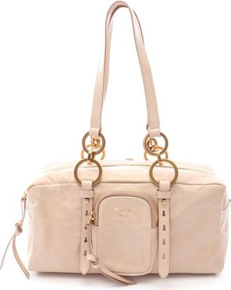 Prada Pre-owned Prada Medium Leather Dangle Top Handle Bag Ladies E3I16HSN0DY0E95R
