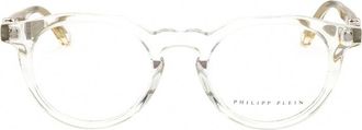 Philipp Plein VPP060M880Y Round Clear-Lens Eyeglasses - Gray