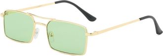 Generic Metal Mens And Womens Small Frame Sunglasses Outdoor Driving Vacation Sun Glasses(Green)