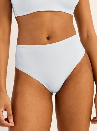 Miiyu Womens Microfibre high-waist elastic-trim bikini panty Recycled nylon