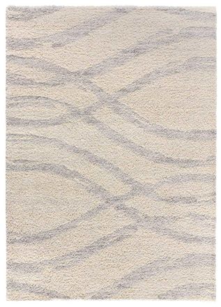 Atticgo Alfombra de pelo largo escandinava beige/gris 133x190 cm
