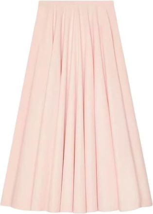 Givenchy Rokken, Dames, Roze, S, Katoen, Lange Cirkelrok in Poplin
