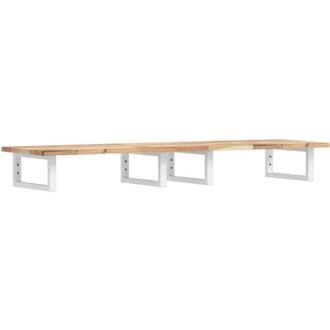 vidaXL Vidaxl - Estante De Lavabo De Pared Acero Y Madera Maciza De Acacia