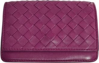 Bottega Veneta Pre-owned Leather Wallet - Dames - Vintage Accessoires - Paars - ONE Size - Leer - Vintage