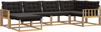 vidaXL Conjunto De Sof&aacute;s De Exterior 6 Uds. Blanco Y Negro Vidaxl