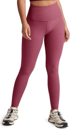 Beyond Yoga Caught in the Midi High Waist Leggings in Smooth Mauve Heather at Nordstrom, Size Small