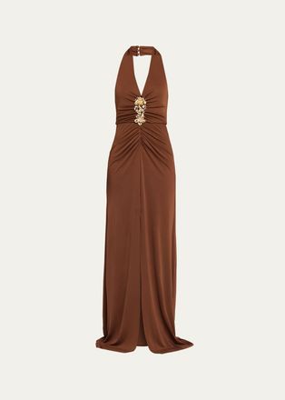 Cinq &agrave; Sept Kessan Embellished Halter Gown