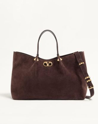 Valentino Garavani Valentino Garavani Large Shopping Bag in Soft Suede Wo
